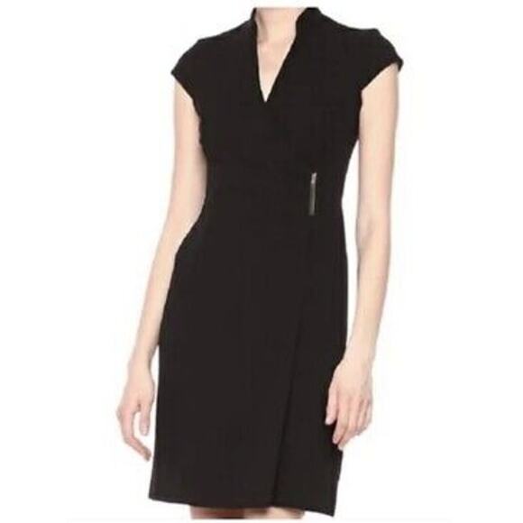 Calvin Klein Dresses & Skirts - Calvin Klein Black Shift Sleeveless Cap Sleeves Side Snap Career Shift Dress 10